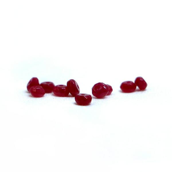 パワーストーン 天然石 ビーズ 1粒売り カラージェード(レッド・染め) ボタンカット 2×4mm