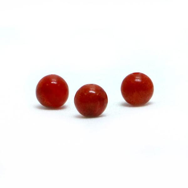 パワーストーン 天然石 ビーズ 1粒売り コーラル（さんご・染め）朱色 丸玉 6mm