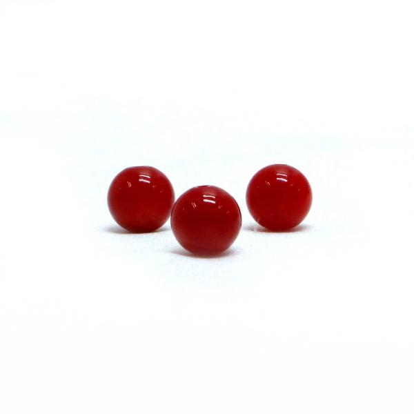 パワーストーン 天然石 ビーズ 1粒売り コーラル（さんご・染め）赤色 丸玉 6〜7mm