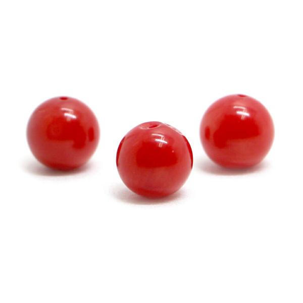 パワーストーン 天然石 ビーズ 1粒売り コーラル（さんご・染め）赤色 丸玉 10mm