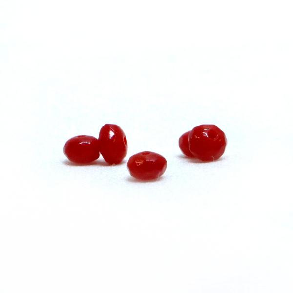 パワーストーン 天然石 ビーズ 1粒売り コーラル（さんご・染め）赤色 ボタンカット 2×4mm
