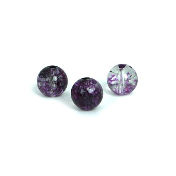 パワーストーン 天然石 ビーズ 5粒売り クォーツ（染め）（パープル）丸玉 10mm