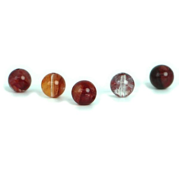 パワーストーン 天然石 ビーズ 5 粒売り マルチインクルージョンクリスタル 丸玉 8mm