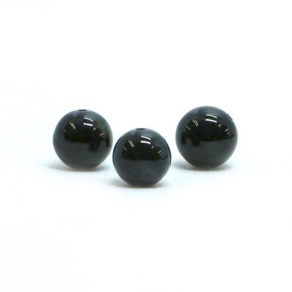 パワーストーン 天然石 ビーズ 1粒売り 黒翡翠（ブラックミャンマージェイド） 丸玉 8mm