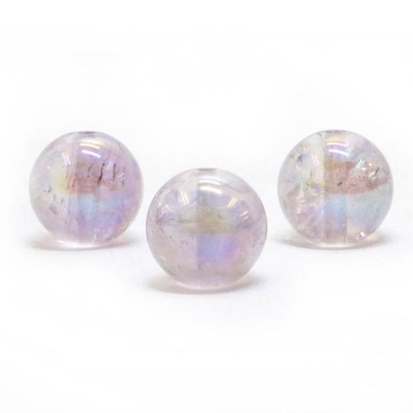 パワーストーン 天然石 ビーズ 1粒売り ラベンダーオーラクリスタル 丸玉 12mm