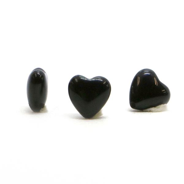 パワーストーン 天然石 ビーズ 1粒売り オニキス ハート 8mm（厚み4mm）