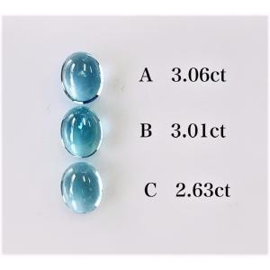 アクアマリン 花カービング 4個セット 7.78ct ルース : gem