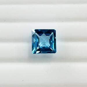 ブルートパーズ　8mm　チェッカーカット　2.84ct｜gemichinose