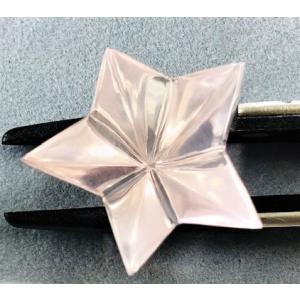 ローズクォーツ　星カービング　25.04ct　ルース