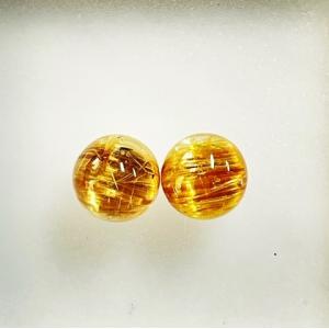 ルチルクォーツ　キャッツアイ　ペア　5.46ct｜gemichinose