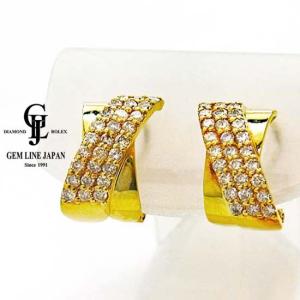 天然ダイヤモンド トータル 1.00ct K18 イヤリング/ピアス｜gemlinejapan