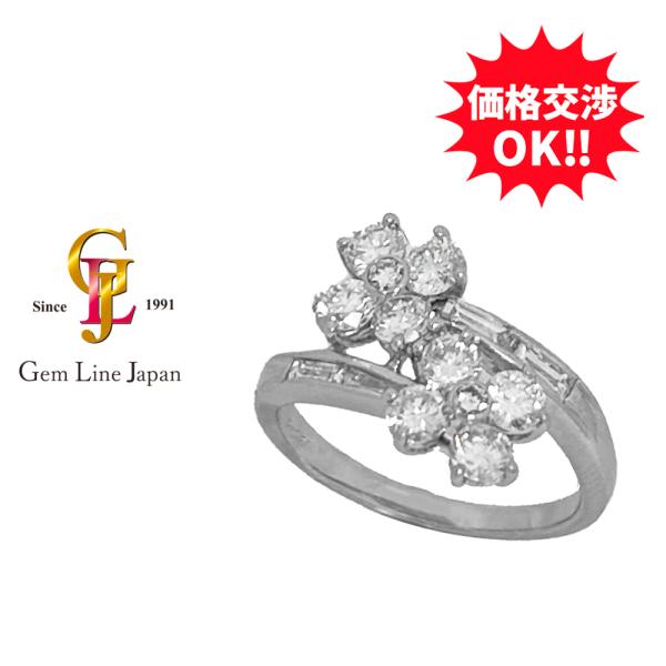 Pt900 フラワー モチーフ ダイヤモンド 1.26ct リング