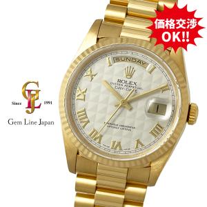 ロレックス デイデイト 18238 E番 アイボリーピラミッド/ローマン メンズ 自動巻 時計