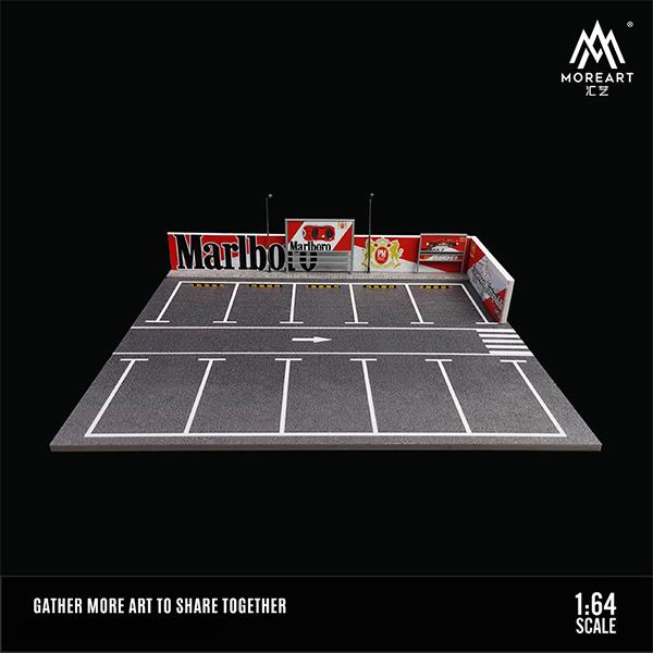 1/64　MOREART　駐車場　ジオラマ　照明付き　マルボロ　Marlboro　赤マル　ミニカー　...