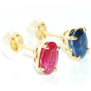 K18WG ブルーサファイア-0.40ct シンプル 6本爪 スタッドピアス : 宝飾 