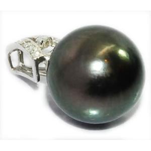 南洋　黒真珠　K14WG ダイヤ　ペンダントへッド　ネックレス　タヒチ 楽天市場】K18/K14WGタヒチ黒蝶真珠ペンダントトップ＆ブラック