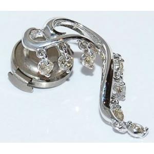 K18WG ダイヤモンド-0.50ct 音符 デザイン オリジナル ピンバッジ/ラペルピン
