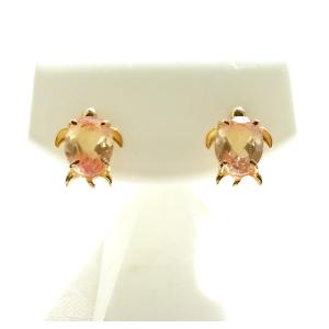 K10 ピアス 蜂 はち ハチ ビー bee モチーフ ホワイトトパーズ