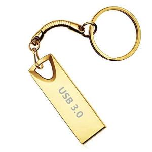 PW 512GB Gold 3.0 USBメモリ フラッシュドライブ3.0 USBメモリースティック 金属製 キャップレス 耐衝撃 防滴 防塵