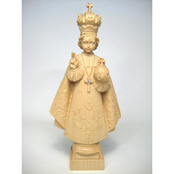 創業100年《レーピ》木彫り イエス キリスト像 15cm「プラハの幼子」ニス仕上げ 保証書付【イタ...