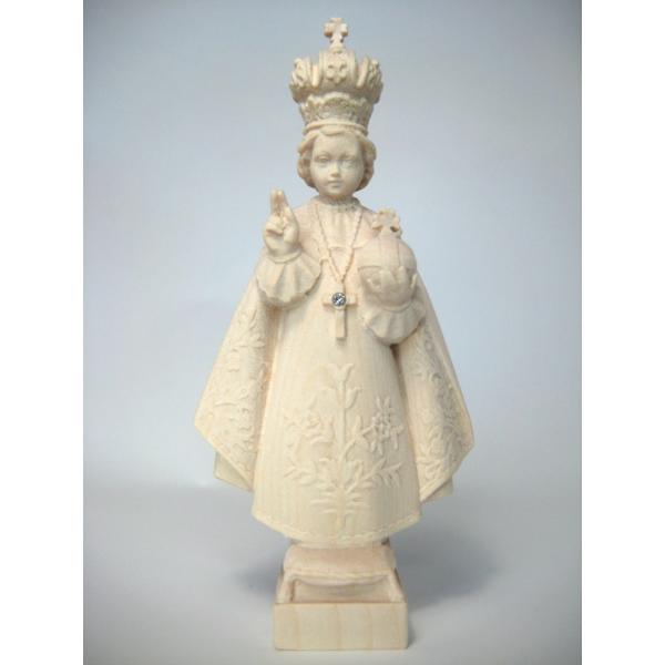 創業100年《レーピ》木彫り イエス キリスト像 15cm「プラハの幼子」白木仕上げ 保証書付【イタ...