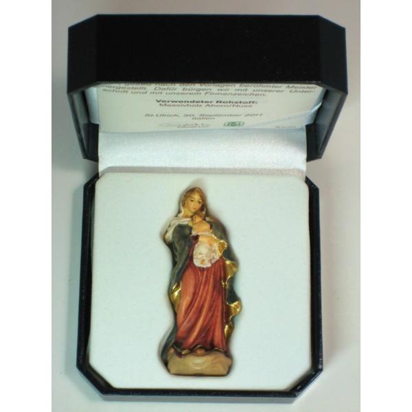 創業100年《レーピ》木彫り 聖母マリア像 7cm「ルネサンス」聖母子像   カラー(手彩色)   ...