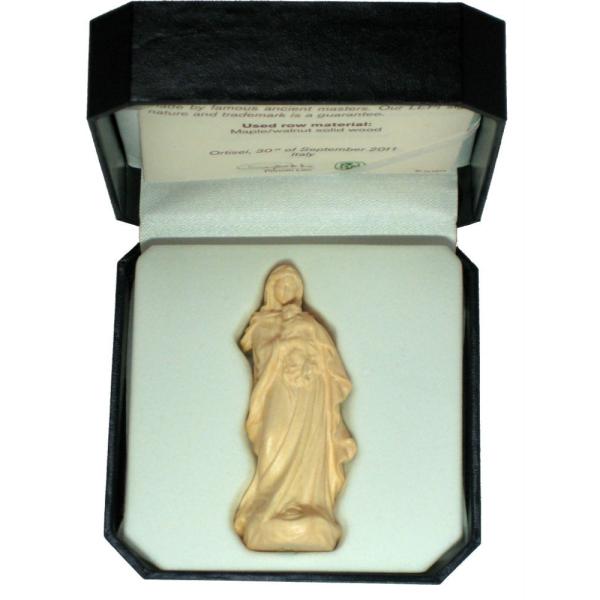 創業100年《レーピ》木彫り 聖母マリア像 7cm「ルネサンス」聖母子像   ニス仕上げ  高級ケー...