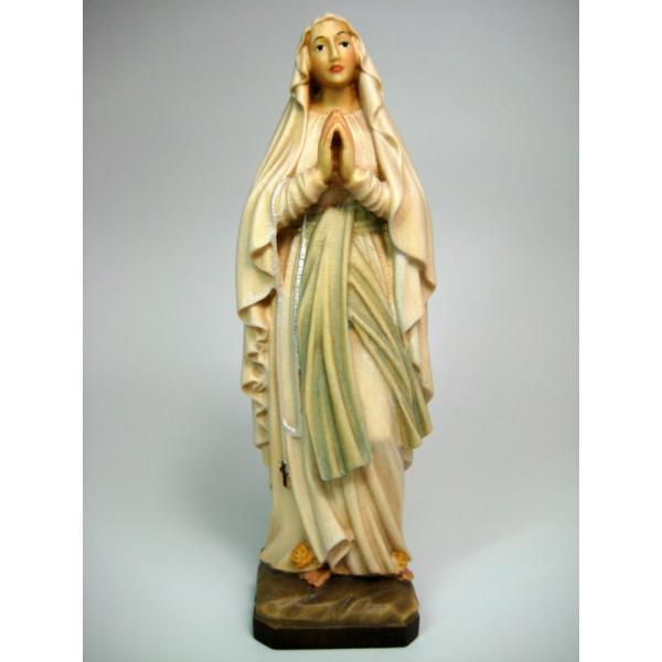 創業100年《レーピ》木彫り 聖母マリア像 12cm「ルルド」カラー(手彩色)  保証書付 【イタリ...