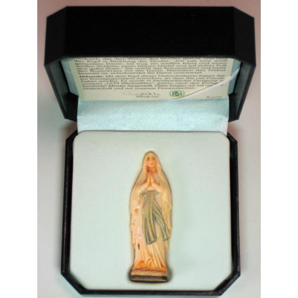 創業100年《レーピ》木彫り 聖母マリア像 7cm「ルルド」聖母子像   カラー(手彩色)   高級...