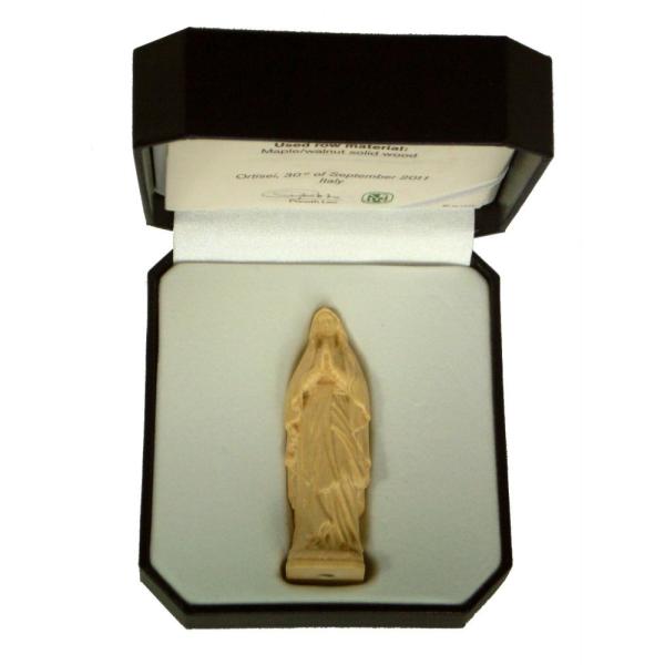創業100年《レーピ》木彫り 聖母マリア像 7cm「ルルド」聖母子像   ニス仕上げ  高級ケース入...