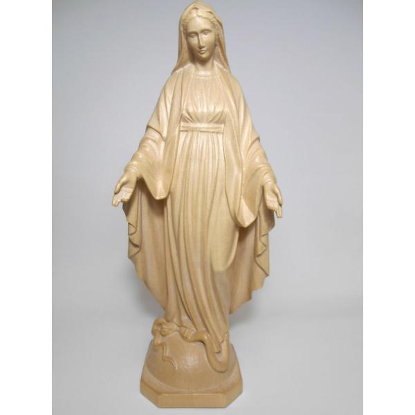 創業100年《レーピ》木彫り 聖母マリア像 20cm「無原罪」ニス仕上げ  保証書付 【イタリア】