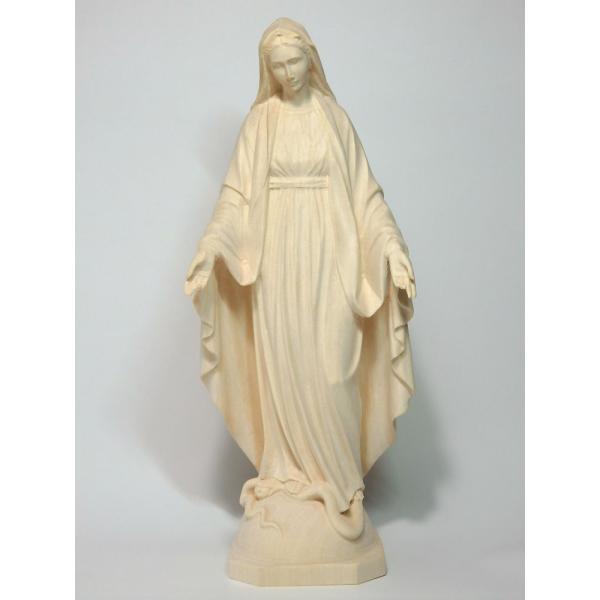 創業100年《レーピ》木彫り 聖母マリア像 20cm「無原罪」白木仕上げ  保証書付 【イタリア】