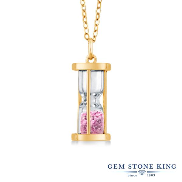 天然 ピンクダイヤモンド ネックレス 砂時計 イエローゴールド 加工 ブランド