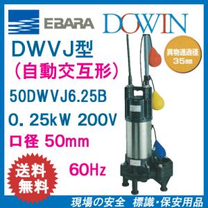 エバラ　樹脂製汚水・汚物用水中ポンプ　５０ＤＷＶＪ６．２５Ｂ　０．２５ｋＷ　２００Ｖ　６０Ｈｚ　口径５０ｍｍ　自動交互形　フロートスイッチ付　荏原｜genba-anzen