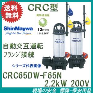 新明和　樹脂製水中ポンプ　ＣＲＣ６５ＤＷ−Ｆ６５Ｎ　２．２ｋＷ　２００Ｖ　２台セット 自動交互運転　【CRC65D-F65N ＋ CRC65W-F65N】｜genba-anzen