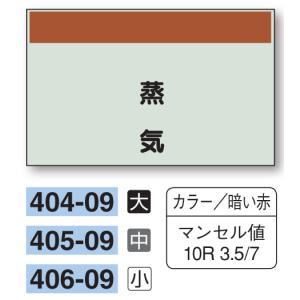 配管識別シート　【大サイズ/縦管用/矢印無し】蒸気　４０４−０９｜genba-anzen