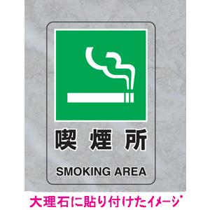 ＪＩＳ規格安全標識　透明ステッカー（大）　喫煙所　807-48A　300×200｜genba-anzen