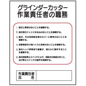 グラインダーカッター作業責任者の職務Ｊ３２　500×400｜genba-anzen