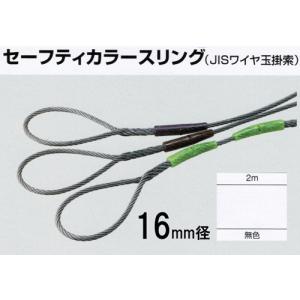 セーフティカラースリング（JISワイヤ玉掛索）１６ｍｍ径×２ｍ長　無色　1本入り｜genba-anzen