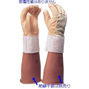 保護革手袋（小）（※耐電性能はありません）甲部メッシュ付　高圧ゴム手袋（中・小）用　ヨツギ製　YS-103-13-04｜genba-anzen