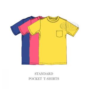 GLAD HAND グラッド ハンド パックTEE GH20 イエロー ネイビー ピンク サーマル ポケット クルーネック 後染め 無地 半袖Tシャツ