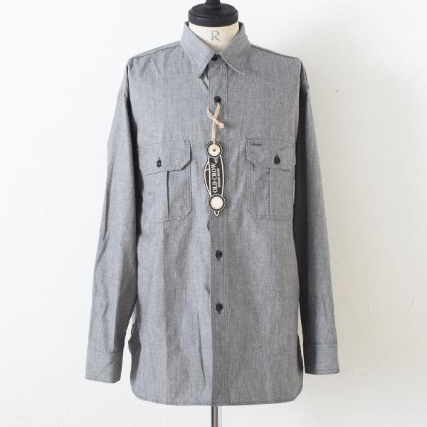 OLD CROW オールド クロウ CROW - L/S WORK SHIRTS GRY シャンブレ...