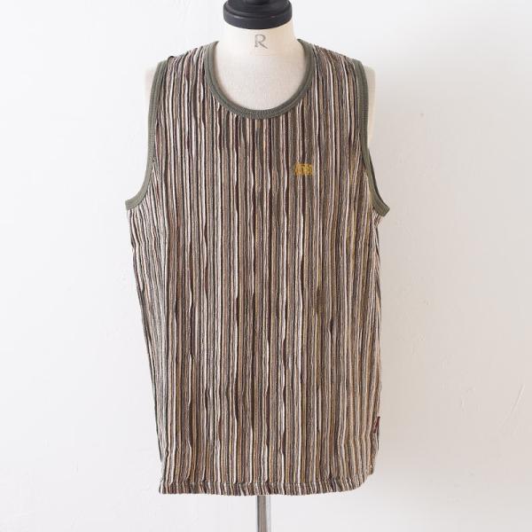 WEIRDO ウィア−ド PORN WEIRDO - TANK TOP BRN ブラウン ストライプ...