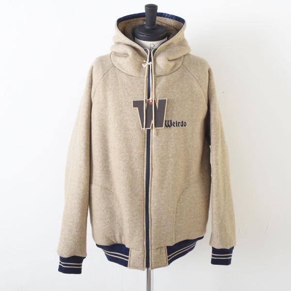 WEIRDO ウィア−ド Weirdo - ZIP HOODIE BEIGE ボア フードパーカー ...
