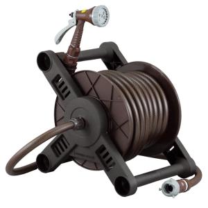 ホースリール ヴァルナ 三洋化成 ブラウン 12mmx20m 散水 おしゃれ 洗車 ガーデニング 園芸 水まき 庭 散水ホース 耐圧ホース