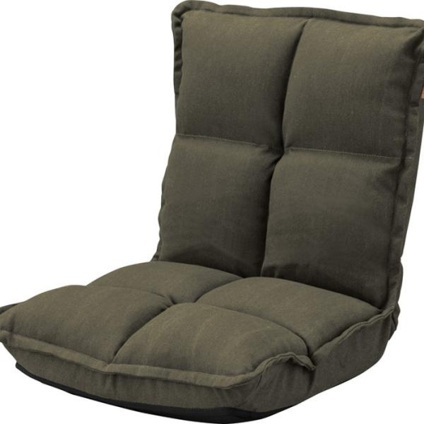 座椅子 フロアチェア カックンリクライナー グリーン W38×D43-52×H23-47×SH13 ...