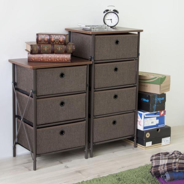 チェスト 簡単組立 4D ブラウン W40×D30×H76 azu-lfs-702 送料無料 北欧 ...