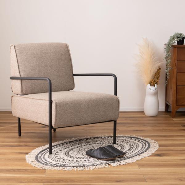 ラウンジチェア ベージュ グレー W64×D77×H80×SH40 ラウンジチェア チェア チェアー...