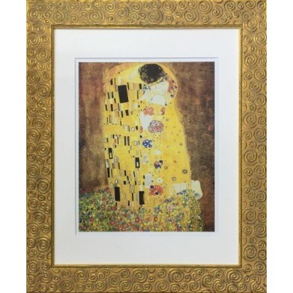 アートフレーム 名画 グスタフ・クリムト Gustav Klimt The Kiss 490x595...