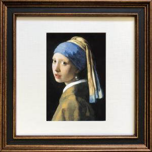 アートフレーム 名画 ヨハネス・フェルメール Johannes Vermeer Square Frame 真珠の耳飾りの少女 241x241x20mm ZFA-61666 bic-6943278s1 送料無料 北欧 モ